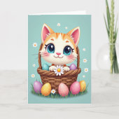 Cute Kitty Springtime Card カード (正面)