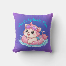 Cute Kitty Swimmer Design Throw Pillow クッション