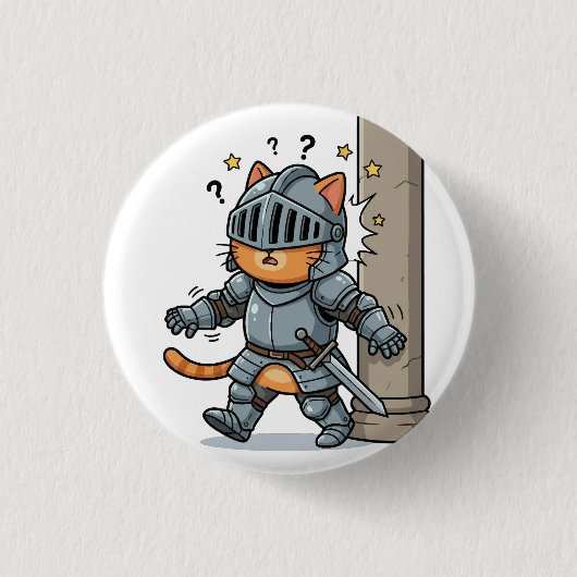 Cute Knight Cat Button 缶バッジ (正面)