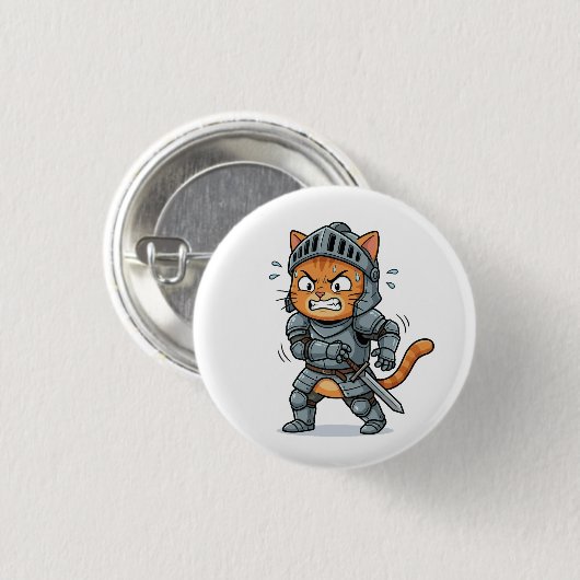 Cute Knight Cat Button 缶バッジ (正面&裏面)