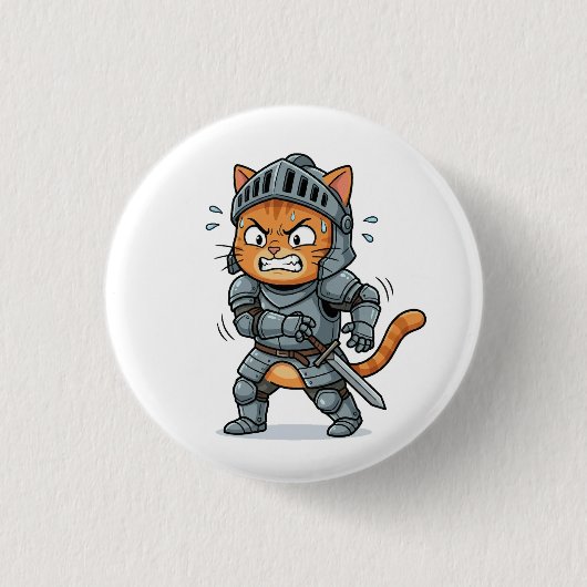 Cute Knight Cat Button 缶バッジ (正面)