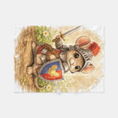 Cute Knight Mouse Blanket – Kawaii Animal フリースブランケット (正面(横))