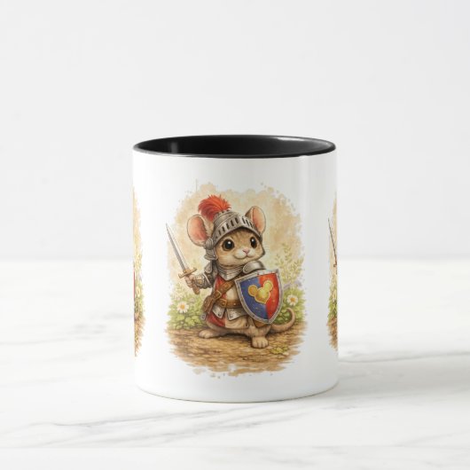 Cute Knight Mouse Coffee Mug – Brave Mouse マグカップ (中央)