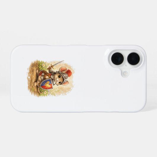 Cute Knight Mouse iPhone 16 Case Kawaii 16ケース (裏面横)