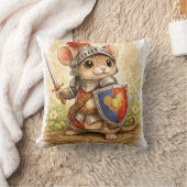Cute Knight Mouse Kawaii Fantasy Animal Brave Litt クッション (ブランケット)