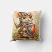 Cute Knight Mouse Kawaii Fantasy Animal Brave Litt クッション (裏面)