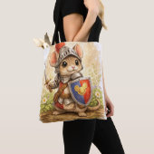 Cute Knight Mouse Tote Bag Kawaii Animal トートバッグ (クローズアップ)
