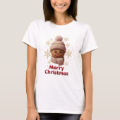 Cute Knitted Gingerbread Merry Christmas T-Shirt | Tシャツ (正面)