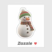 Cute Knitted Snowman Sticker シール (シート)
