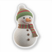 Cute Knitted Snowman Sticker シール (正面)