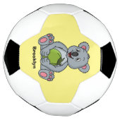 Cute koala and coconut cartoon illustration サッカーボール (回転)