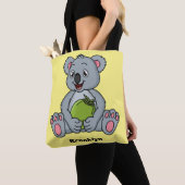 Cute koala and coconut cartoon illustration トートバッグ (クローズアップ)