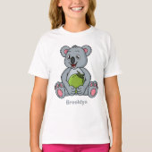 Cute koala and coconut cartoon illustration tシャツ (正面)