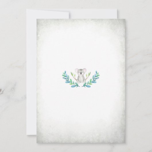 Cute Koala Baby Shower Invitation 招待状 (裏面)