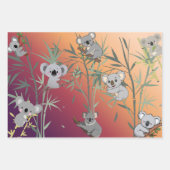Cute Koala & Bamboo Tree Modern Art ラッピングペーパーシート (正面2)