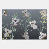 Cute Koala & Bamboo Tree Modern Art ラッピングペーパーシート (正面)