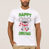 Cute Koala Bear Happy Christmas T-Shirt Tシャツ (正面)