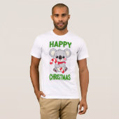 Cute Koala Bear Happy Christmas T-Shirt Tシャツ (正面フル)