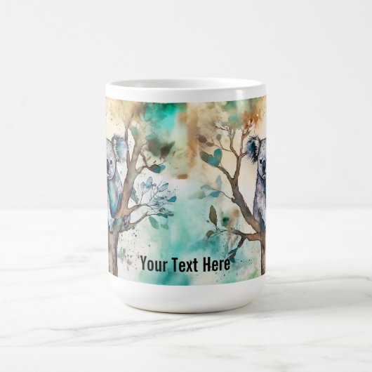 Cute Koala Bear Mug in Tree – Personalize コーヒーマグカップ (中央)