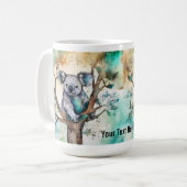 Cute Koala Bear Mug in Tree – Personalize コーヒーマグカップ (正面左)