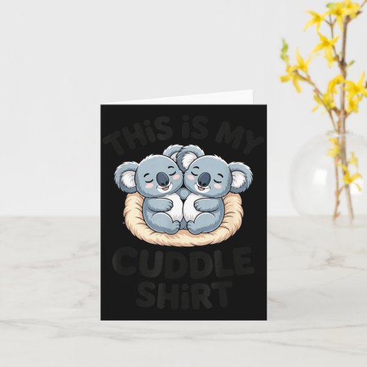 Cute Koala Couple This Is My Cuddle カード (黄色い花)