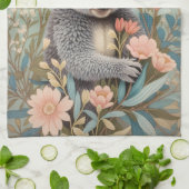 Cute Koala Elegant Pastel Floral キッチンタオル (折り畳み)