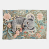 Cute Koala Elegant Pastel Floral キッチンタオル (横)