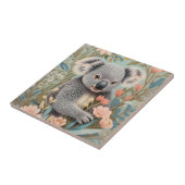 Cute Koala Elegant Pastel Floral タイル (側面)