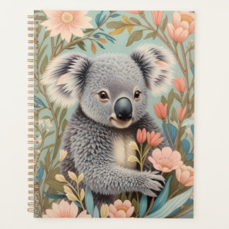 Cute Koala Elegant Pastel Floral プランナー手帳