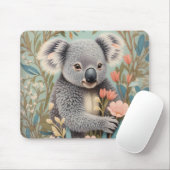 Cute Koala Elegant Pastel Floral マウスパッド (マウス)