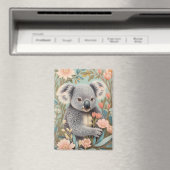 Cute Koala Elegant Pastel Floral マグネット (インサイチュ (食洗機))