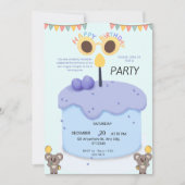 Cute Koala First Birthday Invitation - Customizabl 招待状 (正面)