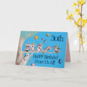 Cute Koala Happy 30th Birthday from Us All Card カード (黄色い花)