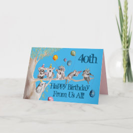 Cute Koala Happy 40th Birthday from Us All Card カード