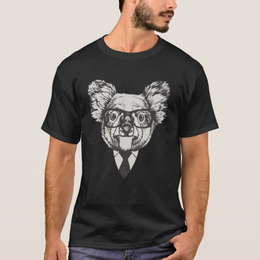 Cute Koala in Suit Cool  for animal Tシャツ (正面)
