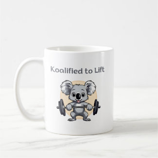 Cute koala lifting weights - koalified to lift コーヒーマグカップ