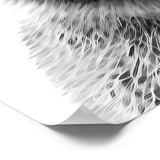 Cute Koala Portrait Black white ポスター (角)