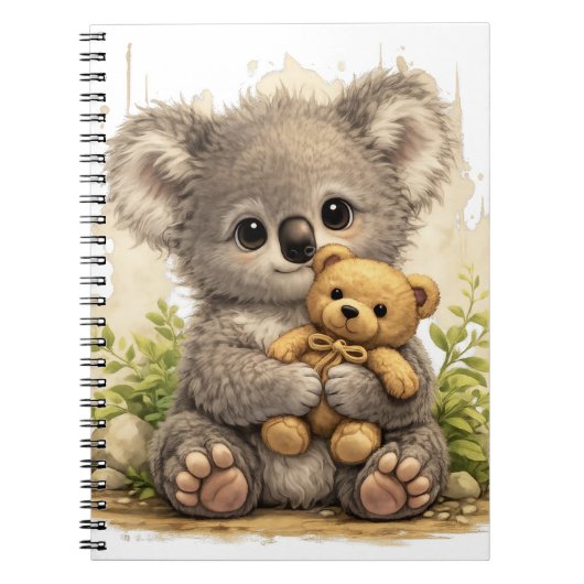Cute Koala Teddy Notebook – Kawaii Journal ノートブック (正面)