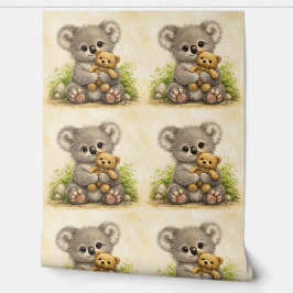 Cute Koala Teddy Pattern Wallpaper Kawaii 壁紙