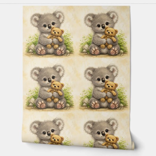 Cute Koala Teddy Pattern Wallpaper Kawaii 壁紙 (ほどく)