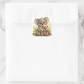 Cute Koala Teddy Sticker – Kawaii Animal Art スクエアシール (バッグ)