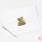Cute Koala Teddy Sticker – Kawaii Animal Art スクエアシール (封筒)