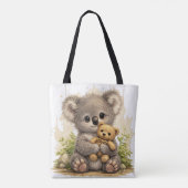 Cute Koala Tote Bag – Kawaii Teddy Animal Gift トートバッグ (裏面)