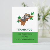 Cute Koala Wild Animal Jungle Kids Birthday Party  サンキューカード (スタンド正面)