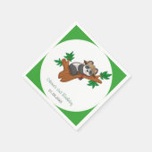 Cute Koala Wild Animal Jungle Kids Birthday Party スタンダードカクテルナプキン (角)