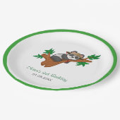 Cute Koala Wild Animal Jungle Kids Birthday Party ペーパープレート (アングル)