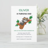 Cute Koala Wild Animal Kids First Birthday Invitat 招待状 (スタンド正面)