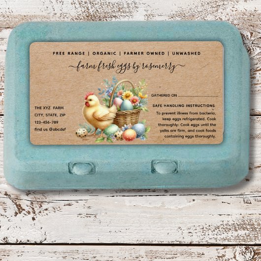 Cute kraft Egg Carton Label ラベル