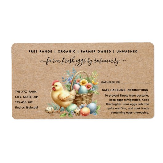 Cute kraft Egg Carton Label ラベル (正面)