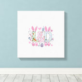 Cute L&D Labor and Delivery Nurse Easter Bunny Egg キャンバスプリント (インサイチュ (ウッドフロア))